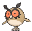 Hoothoot animated
