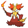 Delphox black-white